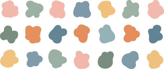 Modern abstract shapes in pastel colors create a dynamic and organic design backdrop