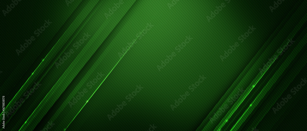 Canvas Prints digital image of light rays, stripes lines with green light