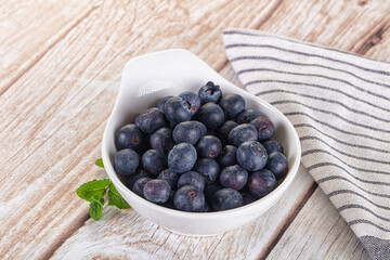 Raw ripe sweet and juicy blueberry