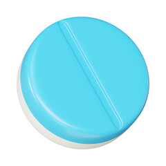 blue pill on white background