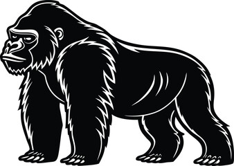 Gorilla Illustration. Realistic Gorilla Artwork. Wild Gorilla Drawing. Mountain Gorilla Illustration. Gorilla Portrait Artwork. Gorilla Family Illustration. Silverback Gorilla Drawing