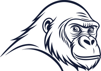 Gorilla Illustration. Realistic Gorilla Artwork. Wild Gorilla Drawing. Mountain Gorilla Illustration. Gorilla Portrait Artwork. Gorilla Family Illustration. Silverback Gorilla Drawing