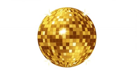 Golden disco ball graphic design element