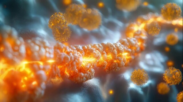 3d animation of virus reactivation in nerve cells | shingles and neuropathy slow motion medical education video