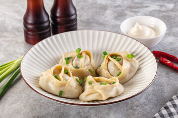 Uzbek cuisine - staffed Manti with meat