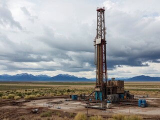 Powder River Basin Drilling Rig and Oil Well