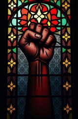 Black History Month Stained Glass Fist