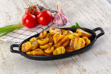 Grilled small baby young potato