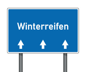 traffic sign with german word winter tires isolated vector illustration