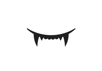 Simple Vampire Fangs Halloween Graphic.