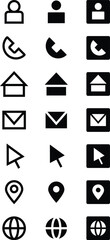set of black and white icons