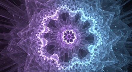 Obraz premium Ethereal Fractal Mandala of Light and Transformation