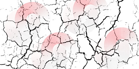 Collection of red concentric circles. Collection of radial sound wave or sonar rings. Pack of radar icon symbols, targets, dashed lines, halftones.eps 10,modern.
