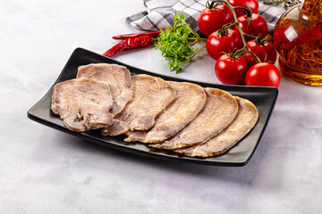 Boiled beef tomgue slices appetizer