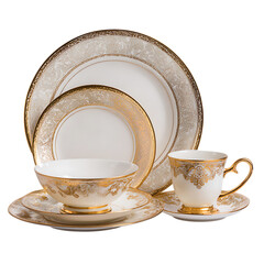 Golden Shine Dinner Set Elegant Table