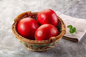 Raw ripe red juicy tomato