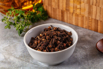 Dry cloves buds aromatic flavor