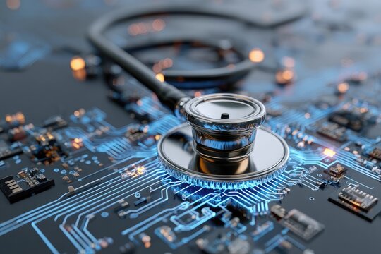 Digital health diagnostics and modern medicine technology innovation concept.