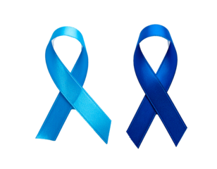 Cinta de concientización simple azul, sobre fondo blanco neutro