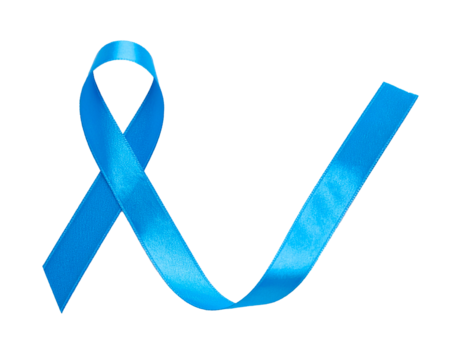 Cinta de concientización simple azul, sobre fondo blanco neutro