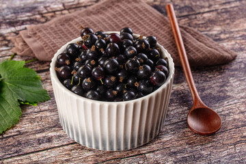 Sweet juicy Black currants berries