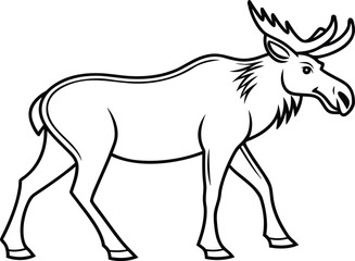 Moose Illustration. Realistic Moose Artwork. Wild Moose Drawing. Moose Head Illustration. Majestic Moose Artwork. Moose in Forest Drawing. Moose Family Illustration. Standing Moose Artwork