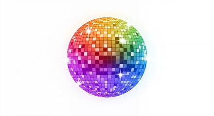 Rainbow disco ball graphic image