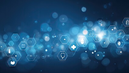 Futuristic Medical Technology and Healthcare Innovation Background.