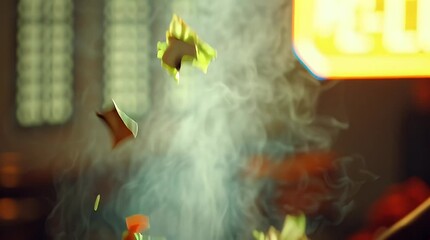 Steaming vegetable stir fry with broccoli, carrots, mushrooms, and cabbage cooking in a wok on stove perfect for healthy meals - Powered by Adobe