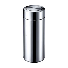 Sleek chrome water bottle mockup for branding, stylish reusable container, modern design, sustainable living, perfect for health, fitness and on-the-go hydration