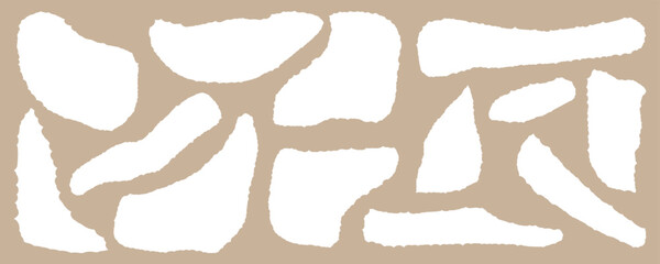 Collection paper torn or ripped pieces of paper. Ripped paper strips collection. Realistic paper scraps with torn edges. Paper ripped message torn