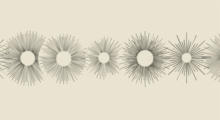Naklejka premium Modern abstract sunburst pattern design in minimalist style