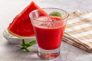 Watermelon sweet smoothie in the glass