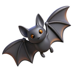 Obraz premium 3D Render of a Cute Cartoon Bat Halloween Decoration Night Animal isolated on transparent background