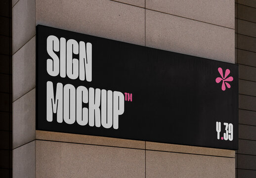 Small Horizontal Sign Mockup