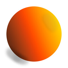 Gradient orange sphere, ball, elegant, classic blue color. Realistic and clean orb matte template, icon. Simple geometric shape design, circle-shaped figure. Isolated.