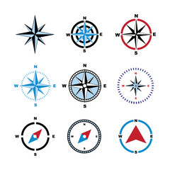 compass on white background