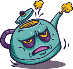 Vintage Kettle Illustration – Classic Metal Kettle Drinkware Concept