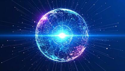 Fototapeta premium A mesmerizing illustration of a digital data network in blue tones
