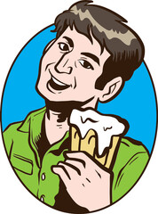 Fototapeta premium Beer Man Illustration – Fun Character Holding Beer Graphic