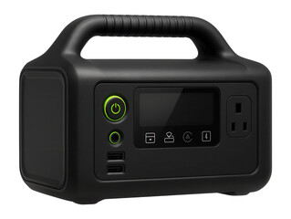 Fototapeta premium Solar-powered portable generator with digital display for RV use