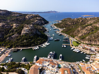 Aerial view of Poltu Quatu and the beautiful Sardinia area
