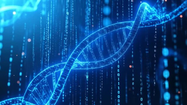 DNA Helix and Binary Code: Science and Technology Visualization