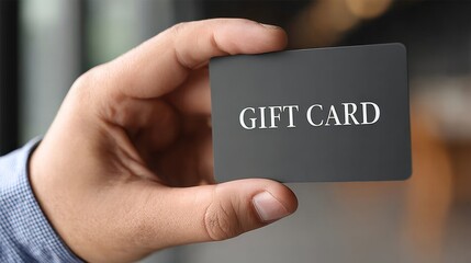 Dark Gift Card in Man s Hand for Corporate Gifting, Marketing Themes, and Celebration Options
