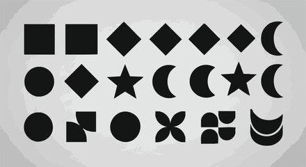 Modern geometric shapes collection for creative design projects and abstract backgrounds