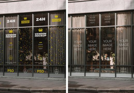City Hotel Window Mockup