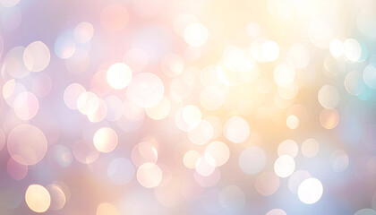 Abstract festive background with soft pastel bokeh lights creating a dreamy and magical ethereal atmosphere for celebrations