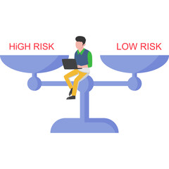 Businessman doing Risk balance Illustration