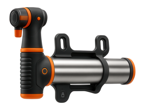 Pocket-sized mini pump with integrated mounting bracket for road trips