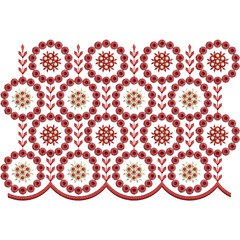 Floral embroidery border laces design for digital and textile print on fabric.
